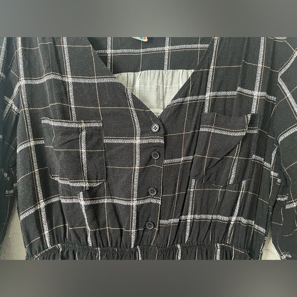 Black and white plaid shirt dress - Picture 2 of 10